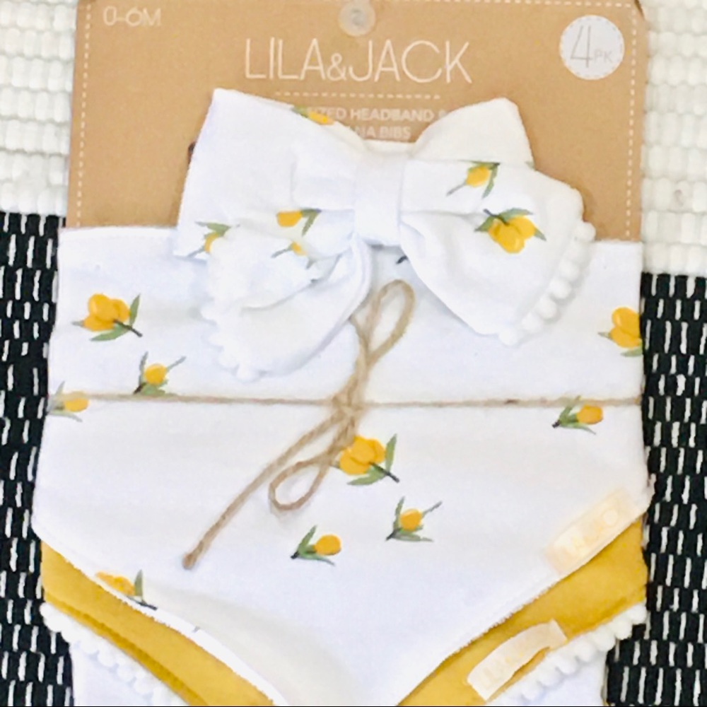 Lila Jack headband and bandana bib set NWT